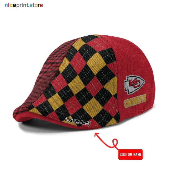 Discover Kansas City Team Chiefs Ivy Cap Chiefs Newsboy Cap football Golf Cap football Flat Cap