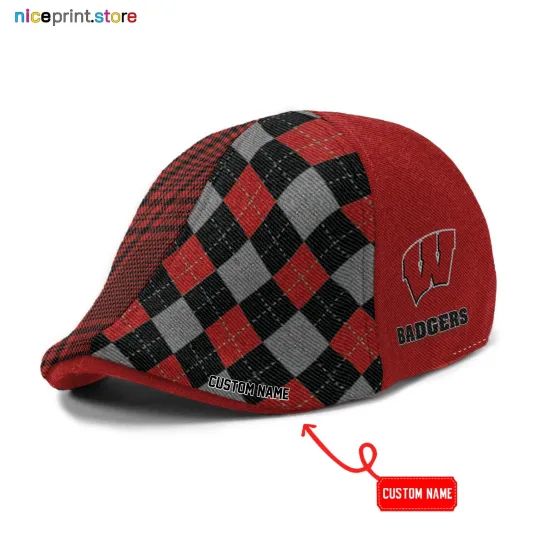Discover Wisconsin Team Badgers Ivy Cap Badgers Newsboy Cap NCAA Flat Cap for men