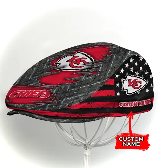 Discover Kansas*City Team Chief*s Jeff Cap Newsboy Cap Flat Golf Driving Hat for Men