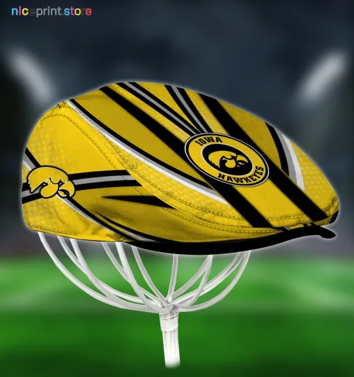 Iowa Team Hawkeye*s Jeff Cap Newsboy Cap Flat Golf Driving Hat for Men
