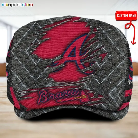 Atlanta Team Braves Jeff Cap Custom Jeff Cap Driving Cap Golf Cap Flat Cap