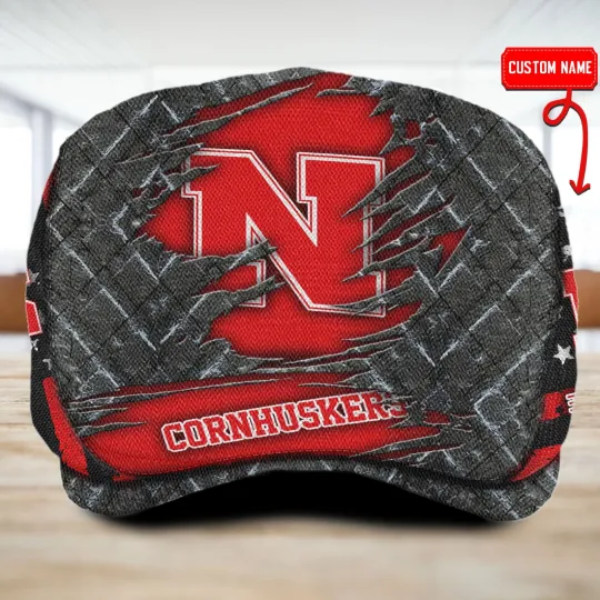 Discover Nebraska Team Cornhusker*s Jeff Cap NCAA Golf Cap NCAA Driving Cap Newsboy Cap