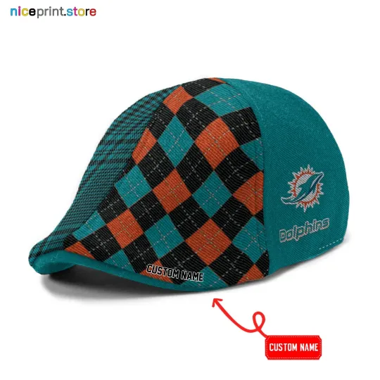 Miami Team Dolphins Ivy Cap Dolphins Newsboy Cap football Golf Cap football Flat Cap