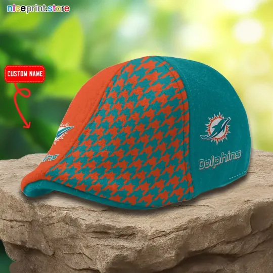 Discover Miami Team Dolphins Ivy Cap Dolphins Newsboy Cap football Golf Cap football Flat Cap
