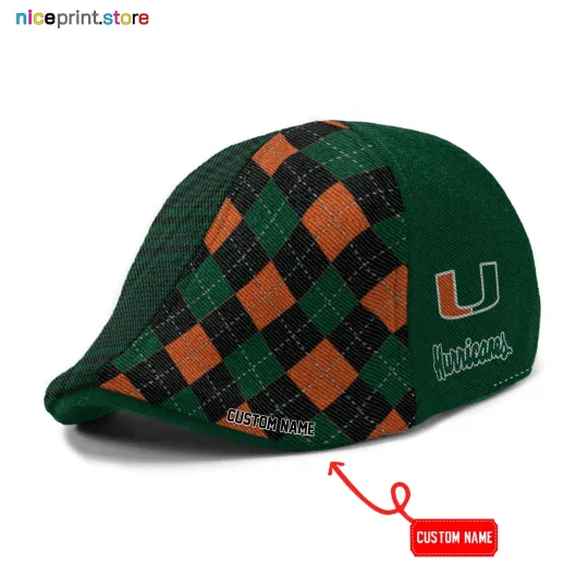 Discover Miami Team Hurricanes Ivy Cap Hurricanes Newsboy Cap Flat Cap for men