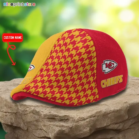 Discover Kansas City Team Chiefs Ivy Cap Chiefs Newsboy Cap football Golf Cap football Flat Cap
