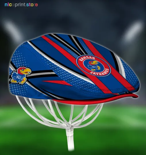 Discover Kansas Team Jayhawk*s Jeff Cap Newsboy Cap Flat Golf Driving Hat for Men