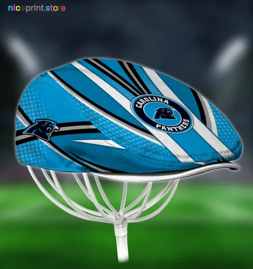 Discover Carolina Team Panther*s Jeff Cap Newsboy Cap Flat Golf Driving Hat for Men