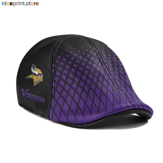 Discover Minnesota Team Vikings Leather Cap Vikings Ivy Cap football Golf Cap football Flat Cap