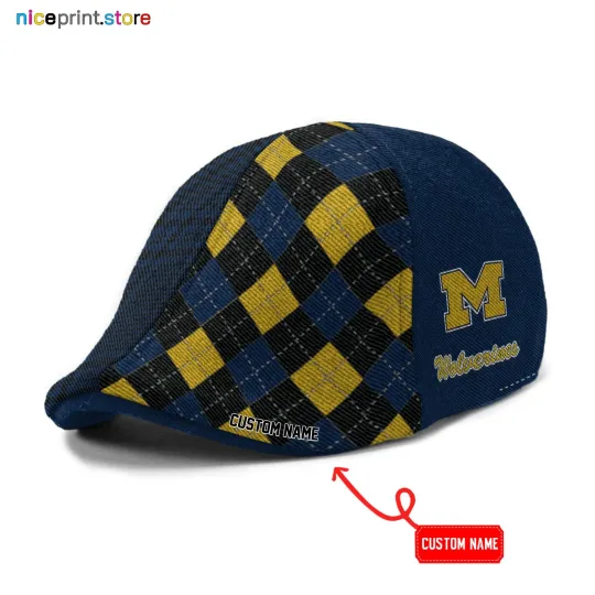 Michigan Team Wolverines Ivy Cap Wolverines Newsboy Cap Flat Cap for men