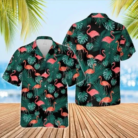 Discover Flamingo Palm Hawaiian Shirt