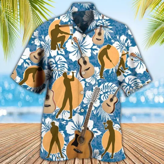Discover Golf Hawaiian Shirt Guitar Golf Tropical Aloha Hawaiian Shirt For Summer I Like