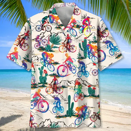 Discover Desert Cycling Hawaiian Shirt, Short Sleeve Unisex, Beach Shirt, for Vacation
