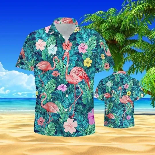 Discover Flamingo Aloha Hawaiian Shirt   Flamingo Tropical Hawaiian Shirt Tropical Summe