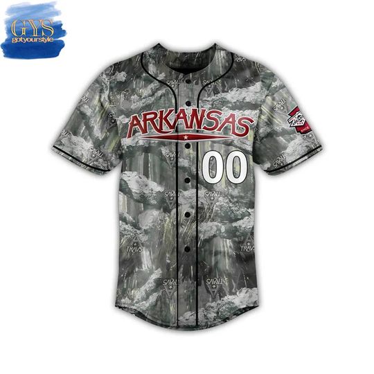 Discover Arkansas Travelers Alternate Camo Personalized Baseball Jersey