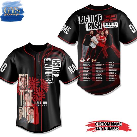 Big Time Rush In Real Life Worldwide Tour Baseball Jersey