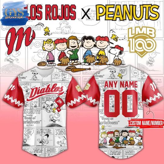 Diablos Rojos del Mexico x Peanuts Limited Edition Baseball Jersey