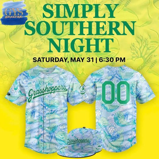 Greensboro Grasshoppers Simply Southern Night Baseball Jersey