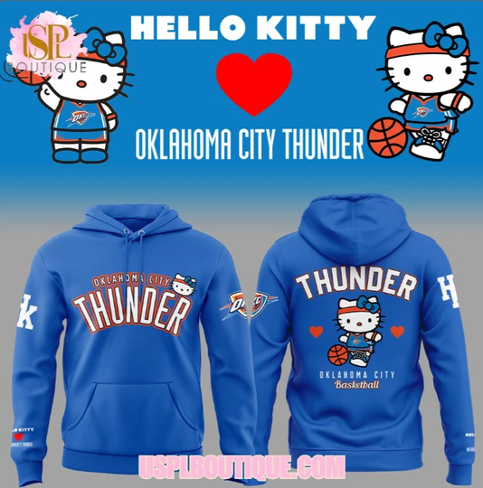 Oklahoma City Thunder x Hello Kitty 2026 Blue Hoodie 3D Gift For Valentine