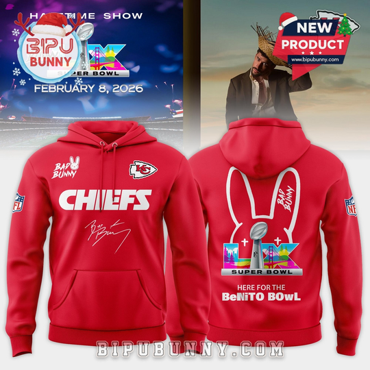 Kansa City Chiefs Teams football x Bad Bunny 2026 Super Bowl LX Hoodie
