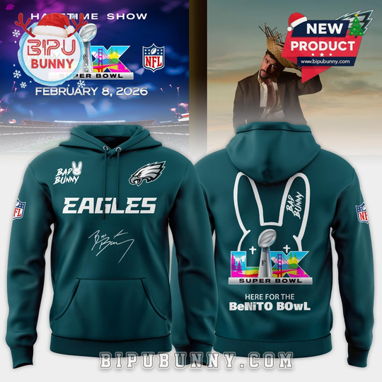 Philadelphia Eagle Teams football x Bad Bunny 2026 Super Bowl LX Hoodie