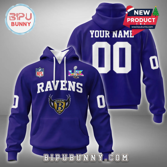 Personalized Baltimore Ravens Teams Super Bowl LX 2026 Special Hoodie