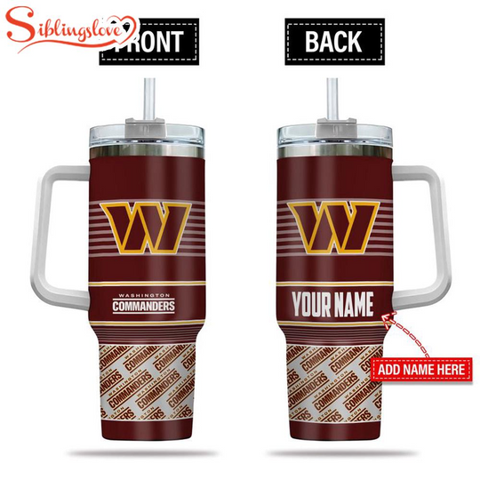 Custom Name Washington Commanders Team Logos football Tumbler 40Oz