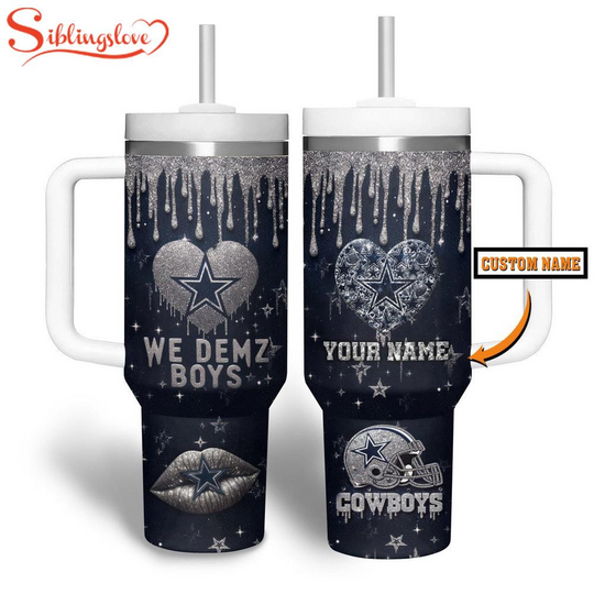 Custom Name Dallas Cowboys football Tumbler 40Oz With Handle