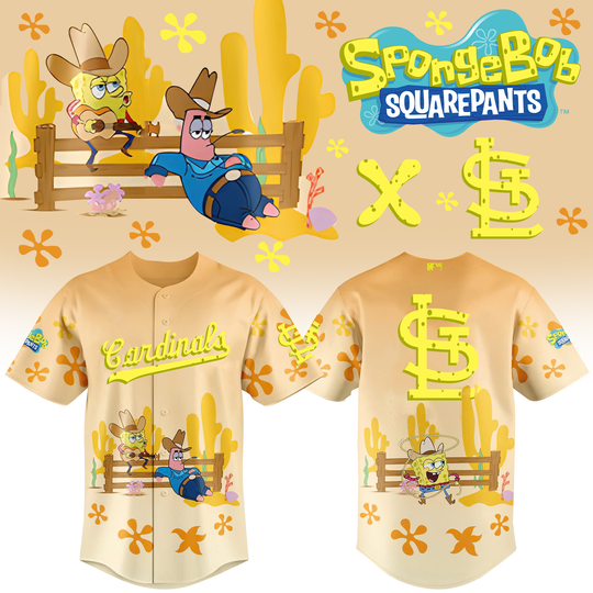 Spongebob Squarepants & St. Louis Cardinals Baseball Jersey