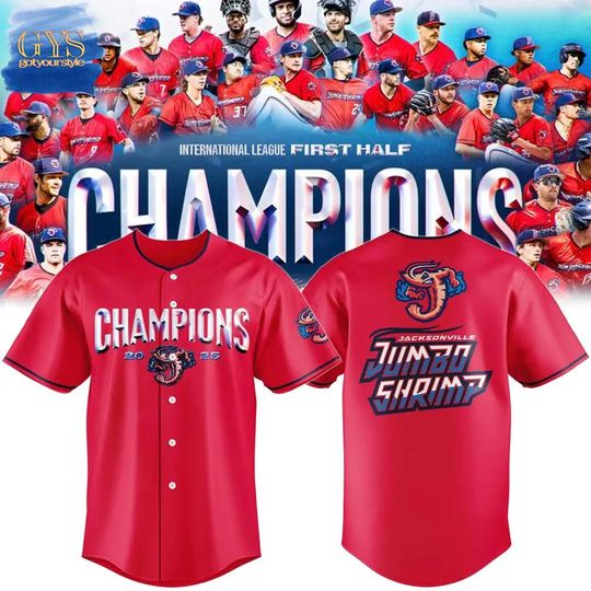 Jacksonville Jumbo Shrimp 2025 International League First Half Champions Baseball Jersey