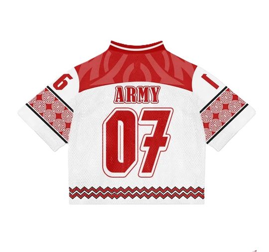 Kpop BTS Tour Crop Top Mesh Baseball Jersey
