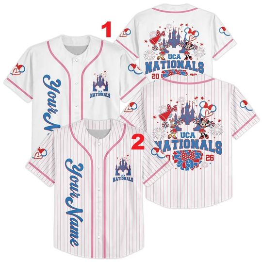 Disney Minnie Daisy Besties Cheerleading Baseball Jersey, UCA National, WDW Magic Kingdom Cheerleading and Dance Championships