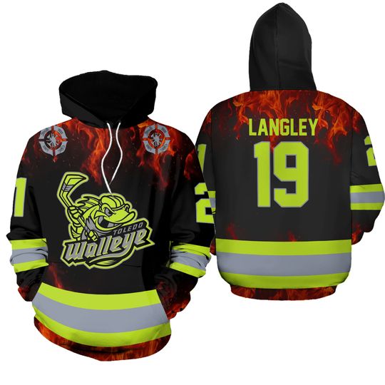 Custom Toledo Walleye Honoring Firefighters Hoodie