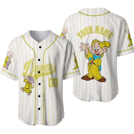 Snow White and seven dwarfs Dopey Jersey Shirt, Snow White Baseball Jersey, Dopey Cosplay, Disney Family Shirts, Magic Kingdom Shirt