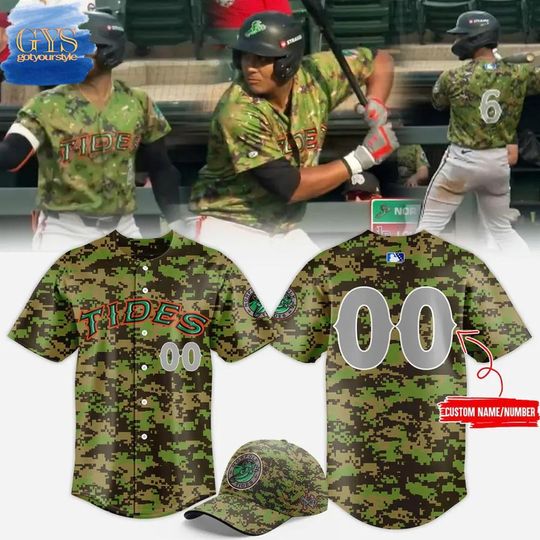 Norfolk Tides Armed Forces Night Camo Baseball Jersey