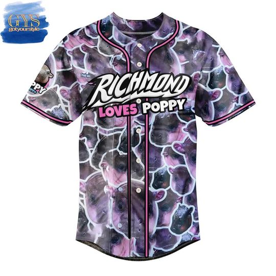 Richmond Flying Squirrels x Poppy The Hippo Baseball Jersey