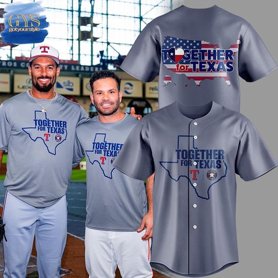 Together for Texas Grey Baseball Jersey