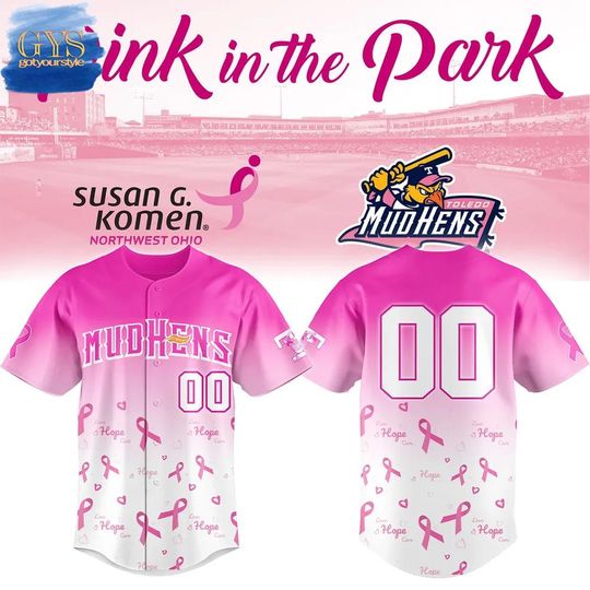 Discover Toledo Mud Hens Pink in the Park Personalized Baseball Jersey