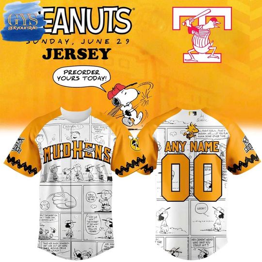 Discover Toledo Mud Hens x Peanuts Limited Edition Baseball Jersey
