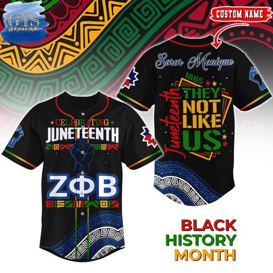 Zeta Phi Beta x Juneteenth Baseball Jersey