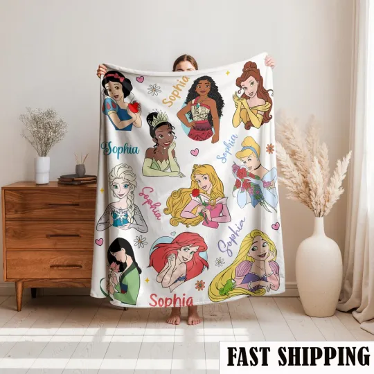 Discover Disney Personalized Beauty Princess Fleece Blanket