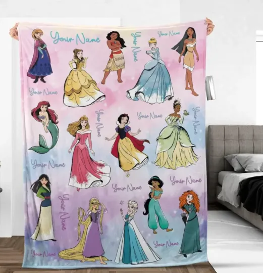Discover Personalized Disney Princess Group Fleece Blanket