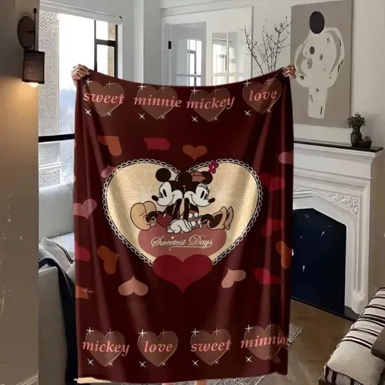 Disney Mickey & Minnie Mouse Blanket, Gift For Friends, Couple
