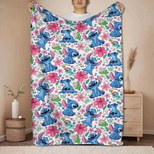 Discover Disney Stitch Tropical Fleece Blanket