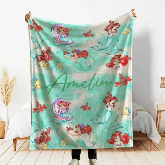 Discover Personalized Disney Little Mermaid Fleece Blanket