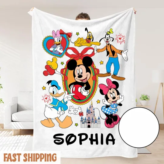 Discover Personalized Mickey & Friends Disney World Fleece Blanket