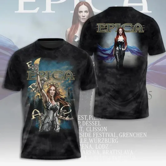Discover New Epica Dimensions Tour 2026 Short Sleeve S to 6XL 3D Shirt TU716