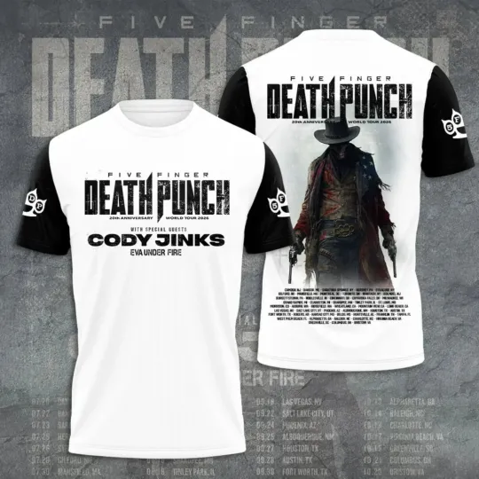 Five Finger Death Punch Tour 2026 3D Shirt