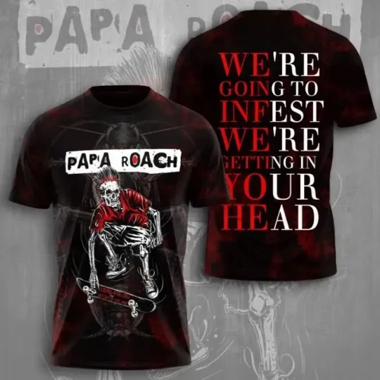 Discover Papa Roach 3D T-shirt Short Sleeve Full Size