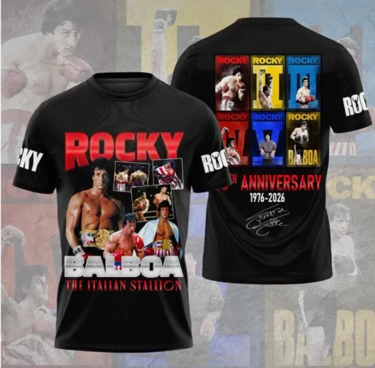 Discover Rocky 50th Anniversary 1976-2026 3D T-Shirt